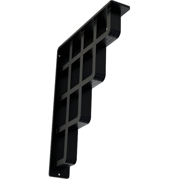 Ekena Millwork Diane Wrought Iron Bracket, (Triple center brace), Powder Coated Black 2"W x 10"D x 12"H BKTM02X10X12TDI - main